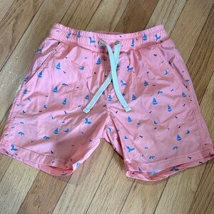 SweetHoney coral/blue swim trunks, 4T